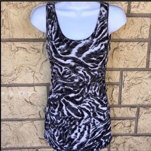Buffalo David Bitton Animal Print Tank Size Small y2k Sheer comfy